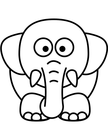 Cartoon Elephant Coloring Page